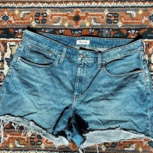 Madewell Shorts High Waist The Mom Jean Short Blue jean